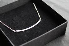 Load image into Gallery viewer, Silver and Clear Cubic Zirconia Smile Necklace
