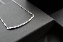 Load image into Gallery viewer, Silver and Clear Cubic Zirconia Smile Necklace