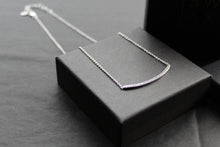 Load image into Gallery viewer, Silver and Clear Cubic Zirconia Smile Necklace