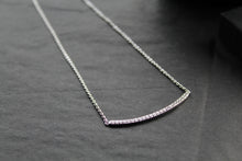 Load image into Gallery viewer, Silver and Clear Cubic Zirconia Smile Necklace