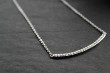 Load image into Gallery viewer, Silver and Clear Cubic Zirconia Smile Necklace