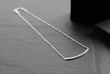 Load image into Gallery viewer, Silver and Clear Cubic Zirconia Smile Necklace