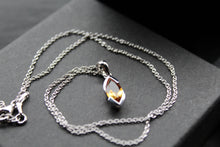 Load image into Gallery viewer, Silver Necklace with Golden Citrine