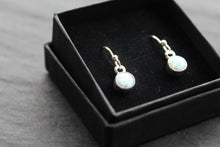Load image into Gallery viewer, Small White Opal Round Earrings