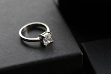 Load image into Gallery viewer, Square Cut Clear CZ Solitaire Ring