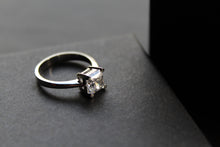 Load image into Gallery viewer, Square Cut Clear CZ Solitaire Ring