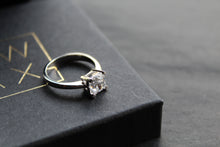 Load image into Gallery viewer, Square Cut Clear CZ Solitaire Ring
