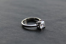 Load image into Gallery viewer, Square Cut Clear CZ Solitaire Ring