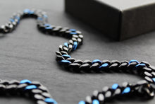 Load image into Gallery viewer, Stainless Steel Black and Blue IP Necklace
