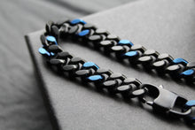 Load image into Gallery viewer, Stainless Steel Bracelet Black and Blue IP