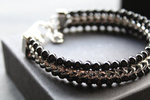 Load image into Gallery viewer, Stainless Steel Bracelet with Green Tiger's Eye Beads