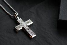 Load image into Gallery viewer, Stainless Steel Cross Necklace with Engraved Design