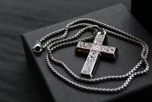 Load image into Gallery viewer, Stainless Steel Cross Necklace with Engraved Design