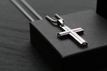 Load image into Gallery viewer, Stainless Steel Cross Necklace with Moulded Edges