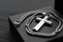 Load image into Gallery viewer, Stainless Steel Cross Necklace with Moulded Edges