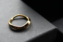 Load image into Gallery viewer, Stainless Steel Wave Ring with 18ct Gold PVD