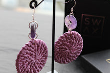 Load image into Gallery viewer, Sterling Silver Amethyst Rattan Earrings