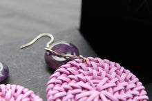 Load image into Gallery viewer, Sterling Silver Amethyst Rattan Earrings