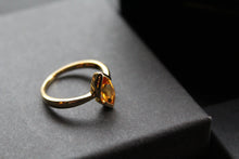 Load image into Gallery viewer, Sterling Silver Gold Plated High Quality Citrine Marquise Dress Ring