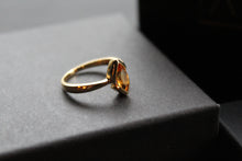 Load image into Gallery viewer, Sterling Silver Gold Plated High Quality Citrine Marquise Dress Ring