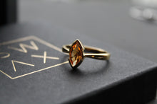 Load image into Gallery viewer, Sterling Silver Gold Plated High Quality Citrine Marquise Dress Ring