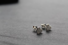 Load image into Gallery viewer, Studs of Hope - Silver Textured Heart Stud