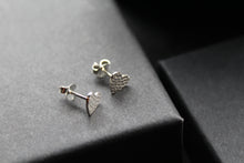 Load image into Gallery viewer, Studs of Hope - Silver Textured Heart Stud