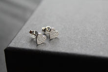 Load image into Gallery viewer, Studs of Hope - Silver Textured Heart Stud