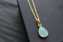 Load image into Gallery viewer, Teardrop Chalcedony Pendant and Chain