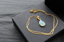 Load image into Gallery viewer, Teardrop Chalcedony Pendant and Chain