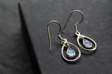 Load image into Gallery viewer, Teardrop Earrings with Rainbow Moonstone