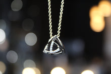 Load image into Gallery viewer, Triangle Cubic Zirconia Knot Necklace