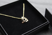 Load image into Gallery viewer, Triangle Cubic Zirconia Knot Necklace