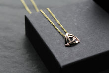 Load image into Gallery viewer, Triangle Cubic Zirconia Knot Necklace