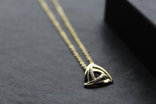 Load image into Gallery viewer, Triangle Cubic Zirconia Knot Necklace
