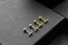 Load image into Gallery viewer, Trio of Tiny CZ Petals Labret Threaded Stud