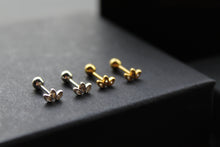 Load image into Gallery viewer, Trio of Tiny CZ Petals Labret Threaded Stud