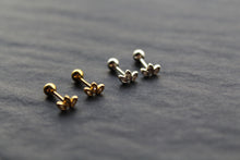 Load image into Gallery viewer, Trio of Tiny CZ Petals Labret Threaded Stud