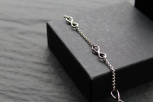 Load image into Gallery viewer, Triple Infinity Symbols Silver Chain Bracelet