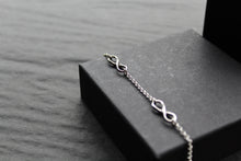 Load image into Gallery viewer, Triple Infinity Symbols Silver Chain Bracelet