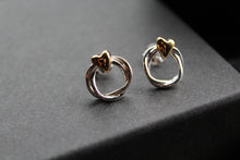 Load image into Gallery viewer, Triple Twist Heart Studs