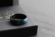 Load image into Gallery viewer, Tungsten Carbide Ring with Brushed Blue IP Plate
