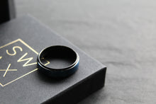 Load image into Gallery viewer, Tungsten Carbide Ring with Brushed Blue IP Plate