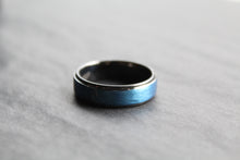 Load image into Gallery viewer, Tungsten Carbide Ring with Brushed Blue IP Plate