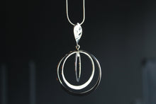 Load image into Gallery viewer, Twirling Silver Hoops Pendant with 18 - 20&quot; Silver Chain
