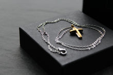 Load image into Gallery viewer, Unisex Small Steel Cross with Gold IP Plating