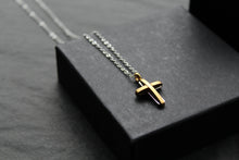 Load image into Gallery viewer, Unisex Small Steel Cross with Gold IP Plating