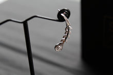 Load image into Gallery viewer, Victorian Style Peacock Feather Clear Cubic Zirconia Earrings