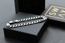 Load image into Gallery viewer, Unisex Flat Oxidised Curb Chain Bracelet