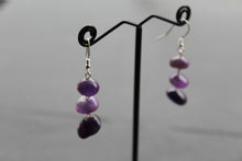 Load image into Gallery viewer, Amethyst 3 Drop Earrings